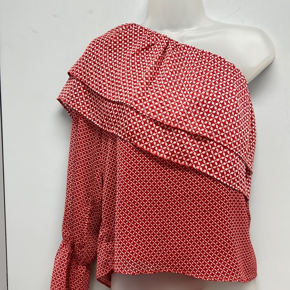 NWT Lucky Brand Women’s One Shoulder Ruffled Blouse